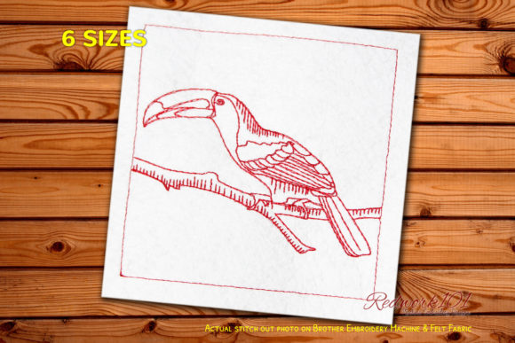 Beautiful Toucan Bird Redwork Design Review