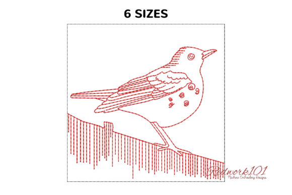 Bird Dusky Thrush Redwork: A Merch Review