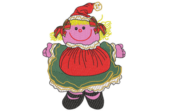 Christmas Rag Doll: A Craft Fair Embroidery Review