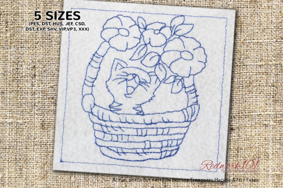 Cute Kitten in Basket Bluework Review
