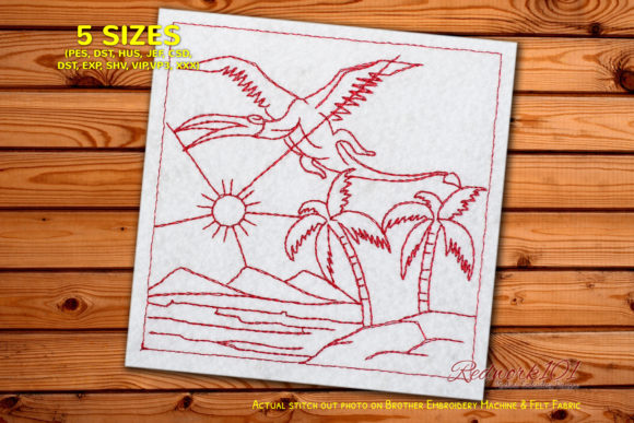Dinosaur Flying over the Lake Redwork Review
