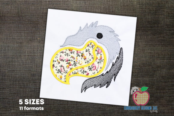 Falcon Head Applique for Boutique Apparel