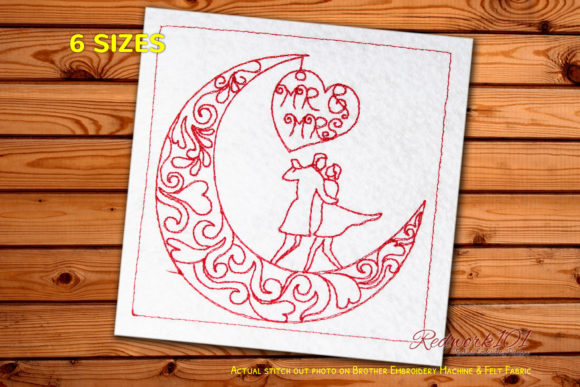 Romantic Couple Under the Moon Redwork Review