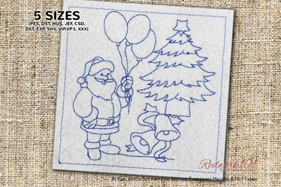 Santa with Balloons: An Embroidery Design Review
